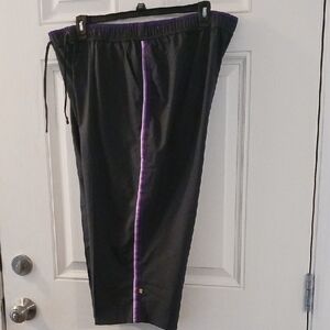 ****M Life Black Athletic Pull On Pants with Purple Stripe Size 2X